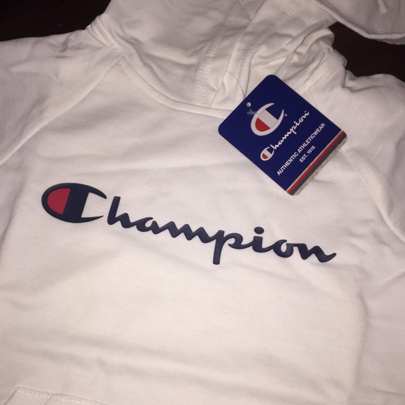 Champion Little Girls Classic Script French Terry Hoodie NWT - Picture 3 of 6